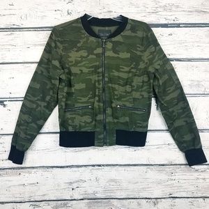 SANCTUARY Bomber camouflage jacket black cuffs